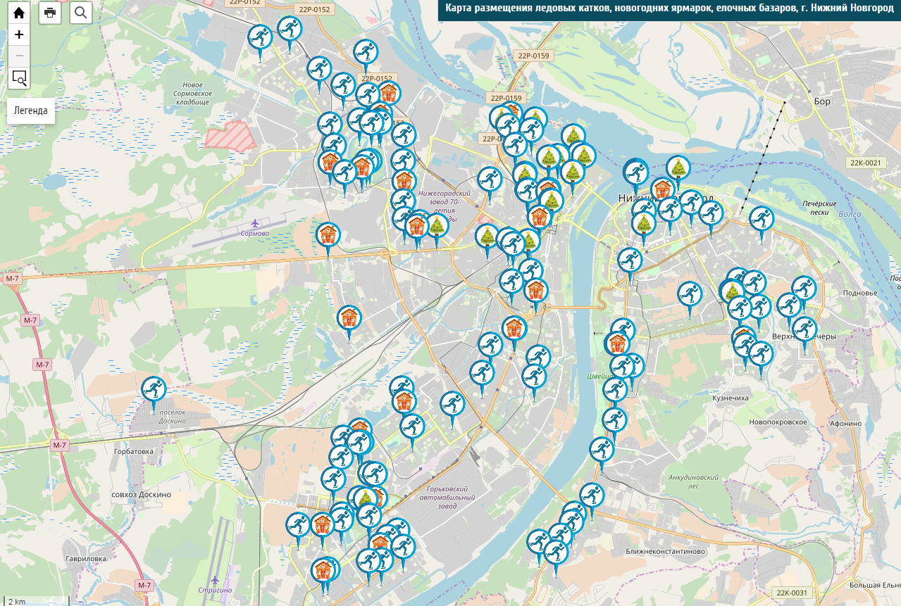 Опубликована интерактивная новогодняя карта Нижнего Новгорода